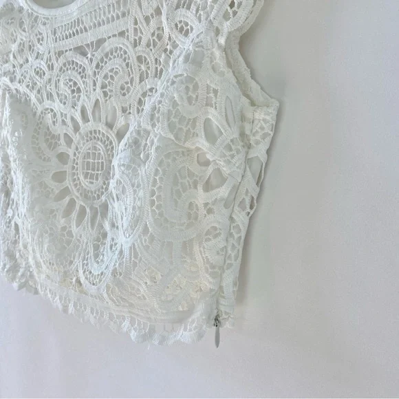 NWT Dress Me Zara White Lace Crop Top & Split Hem Maxi Skirt Two Piece Set Small - Picture 6 of 15